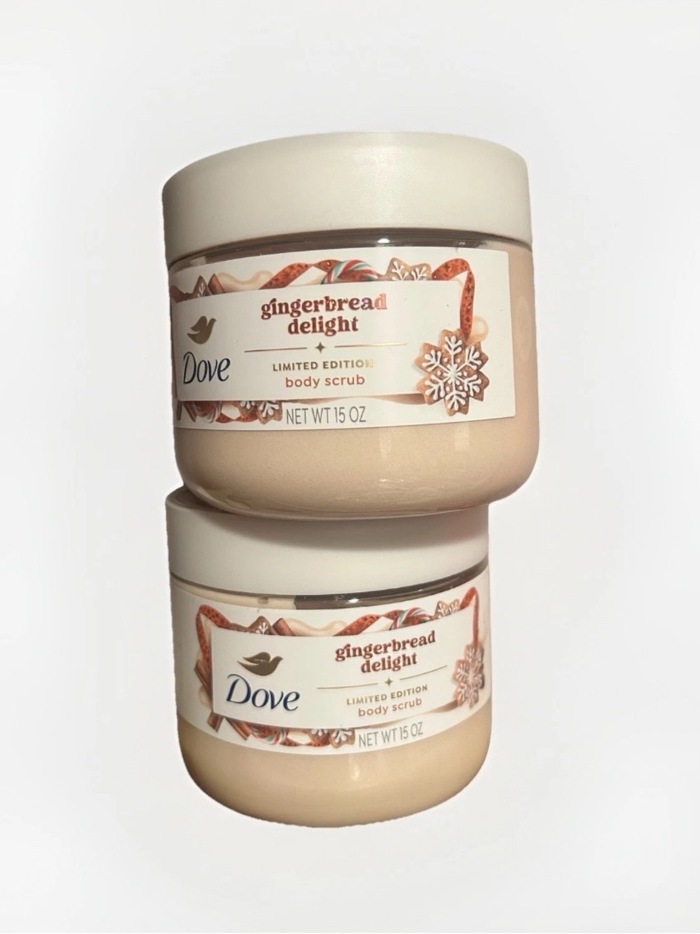 Dove Body Scrub GINGERBREAD DELIGHT Limited Edition 2 Pack 15 oz